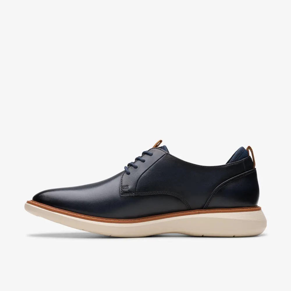Mens Brantin Plain Navy Leather Oxford Shoes online