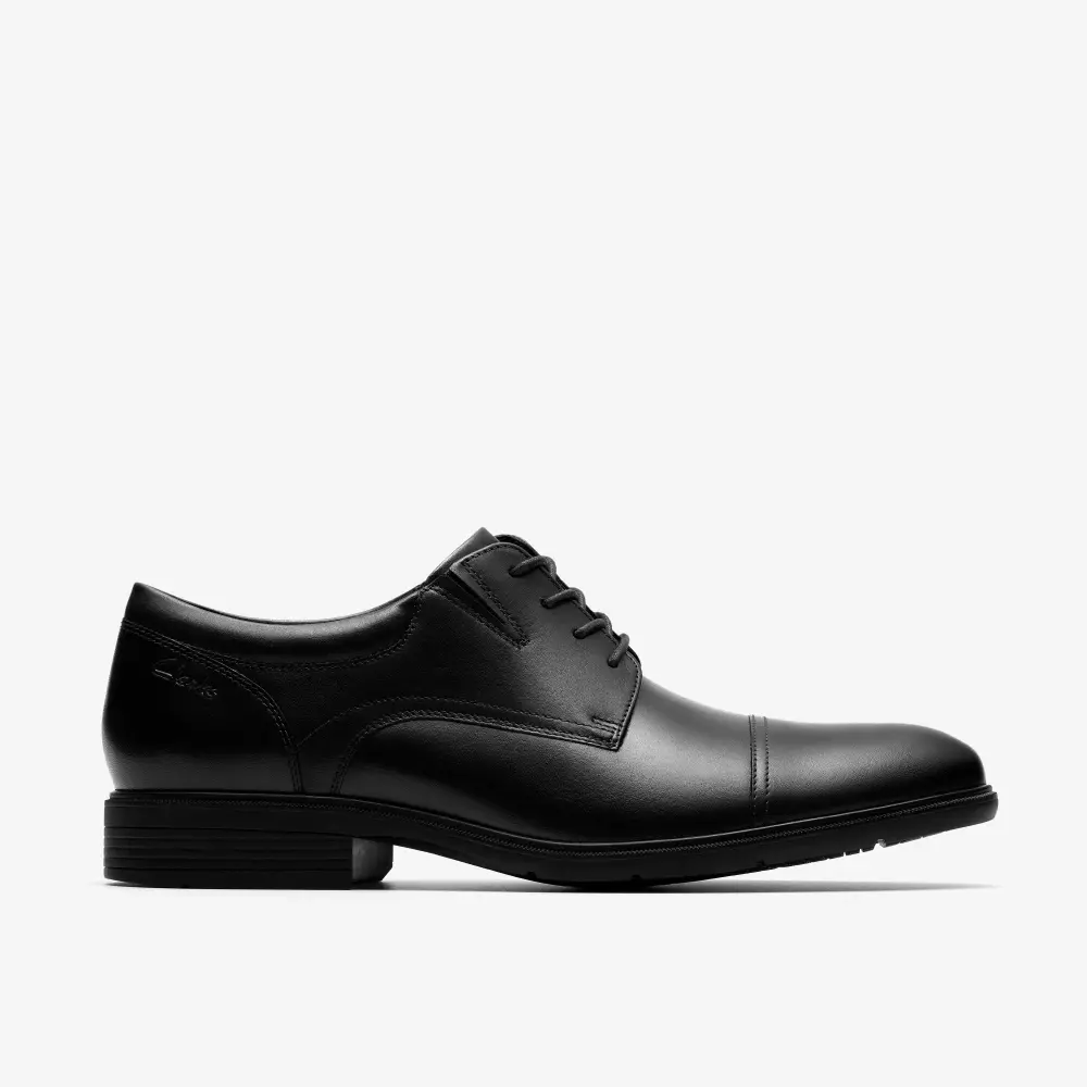 Mens Steadwell Cap Black Leather Oxfords online