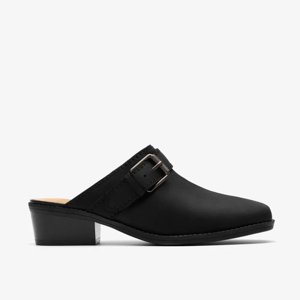 Womens Danyelle Mist Black Leather Clogs & Mules online