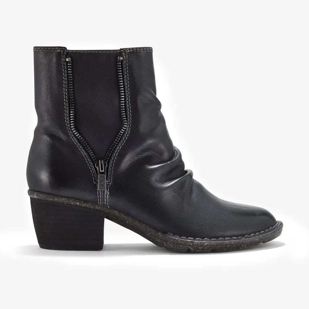 Womens Kastela Zip Black Leather Ankle Boots online