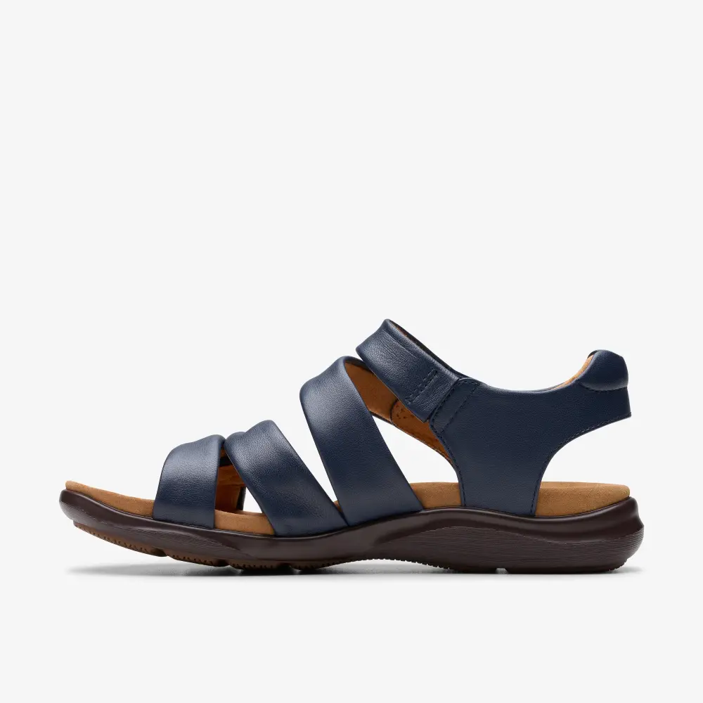Women’s Kitly Ave Navy Leather Flat Sandals online