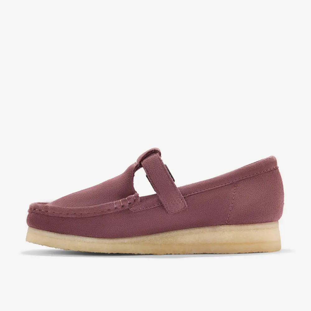 Womens Wallabee T Bar Rose Brown Suede Shoes online